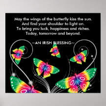 AN IRISH BLESSING-Butterflies Poster