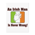 An Irish Man Is Never Wrong postcards