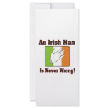 An Irish Man Is Never Wrong rack cards