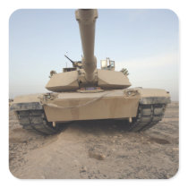 An M-1A1 Main Battle Tank Square Stickers
