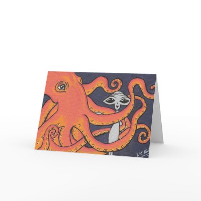 An Octopus Friend Greeting Cards by Quantum_Art_Nerd