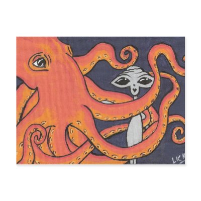 An Octopus Friend Postcard by Quantum_Art_Nerd
