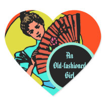 An Old-fashioned Girl Heart Stickers