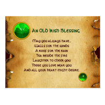 An Old Irish Blessing For Luck Parchment Post Card
