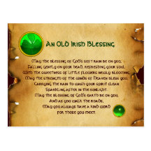 An Old Irish Blessing For Luck Parchment Post Cards