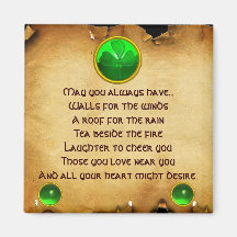 An Old Irish Blessing Parchment for Luck Fridge Magnet