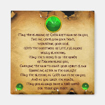 An Old Irish Blessing Parchment for Luck Magnet