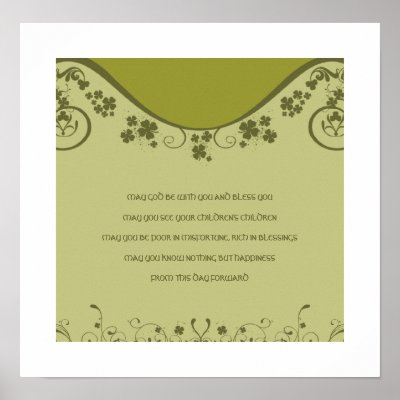 AN OLD IRISH WEDDING Blessing Clover Swirls by samack