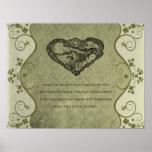 AN OLD IRISH WEDDING Blessing Distressed Damask Print