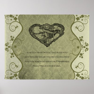 AN OLD IRISH WEDDING Blessing Distressed Damask by samack