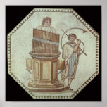 An organist and a horn player entertain posters