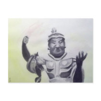 AN ORIENTAL STATUE -1 POSTCARD