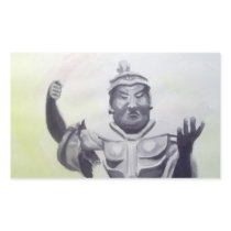 AN ORIENTAL STATUE -1 RECTANGULAR STICKERS