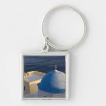 An Orthodox Church near the sea, Oia Santorini Keychains