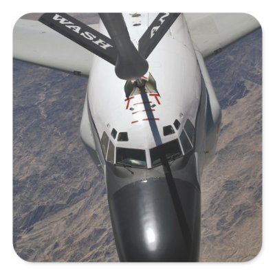 An RC-135 Rivet Joint Reconnaissance aircraft Square Stickers by stocktrek