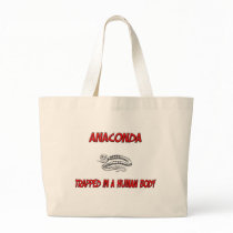 Anaconda trapped in a human body tote bag