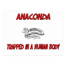 Anaconda trapped in a human body postcards