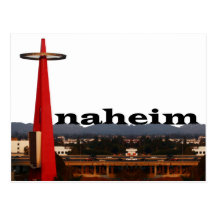 Anaheim CA Skyline with Anaheim in the Sky Postcard