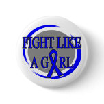 Anal Cancer Fight Like A Girl Circular Pinback Button