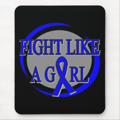 Anal Cancer Fight Like A Girl Circular Mousepad by MissionWeCanDoIt