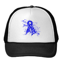 Anal Cancer Floral Swirls Ribbon Hats