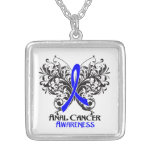 Anal Cancer Flourish Butterfly Ribbon Personalised Necklace