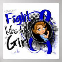 Anal Cancer Rosie Cartoon FLAG Print