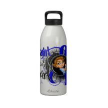 Anal Cancer Rosie Cartoon FLAG Water Bottle