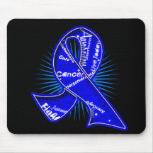 Anal Cancer Slogan Watermark Ribbon Mousemat