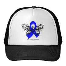Anal Cancer Tribal Butterfly Ribbon Trucker Hat