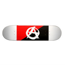 Anarchist Black White and Red Flag Skateboard