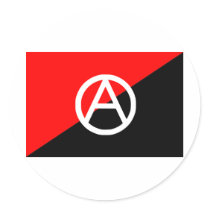 Anarchist flag with A symbol Stickers
