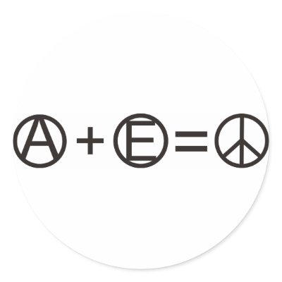 Anarchy + Equality = Peace Round Stickers by 2plus2equals5