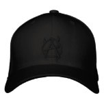 Anarchy Logo Black on Black Embroidered Baseball Caps