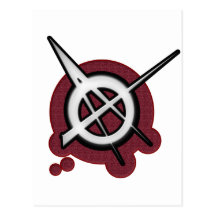Anarchy punk rock music postcards
