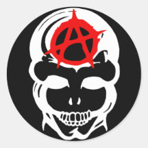 Anarchy Skull Round Sticker
