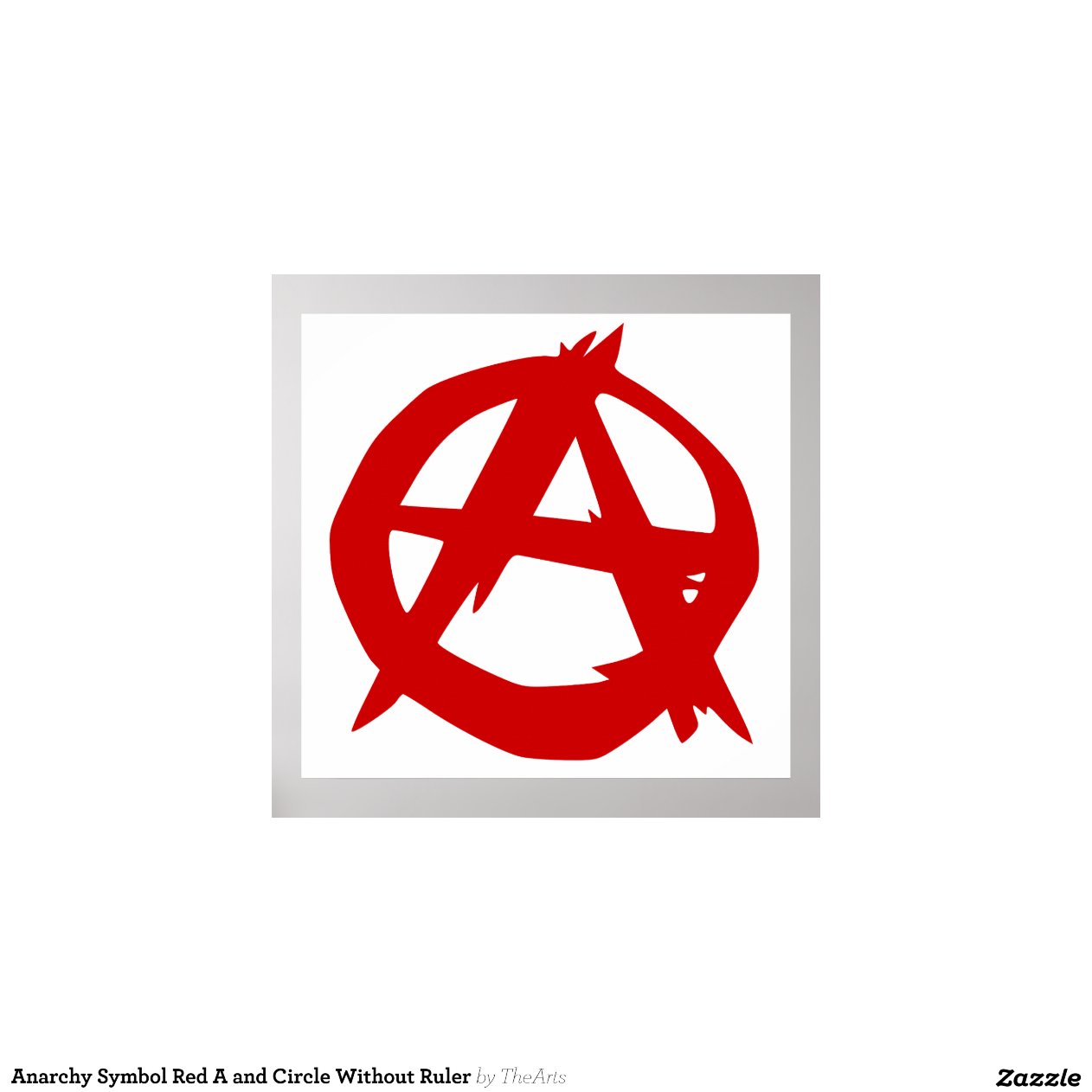 Anarchy Symbol Red A and Circle Without Ruler Zazzle