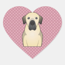 Anatolian Shepherd Cartoon Paws Heart Sticker