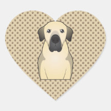 Anatolian Shepherd Cartoon Portrait Heart Sticker