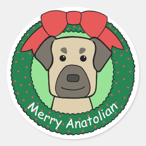 Anatolian Shepherd Christmas Round Stickers