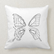 Anatomy Of A Butterfly Wing Vintage Diagram Throw Pillows