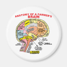 ANATOMY OF A FARMER'S BRAIN REFRIGERATOR MAGNETS