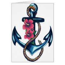 Anchor and Flowers Greeting Card