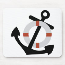 anchor and lifesaver mouse mat