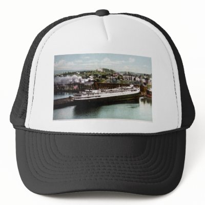 Anchor Line Dock, Marquette, Michigan 1908 Mesh Hats by scenesfromthepast