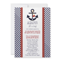 Anchor Nautical Baby Shower Invitations