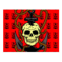 Anchor Skull Tattoo Postcards