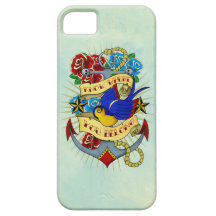 Anchor, Swallow and Roses iPhone 5 Case