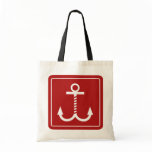 Anchors Away Budget Tote - Red and White Canvas Bags