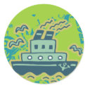 Anchors Away Tugboat Tshirts and GIfts stickers